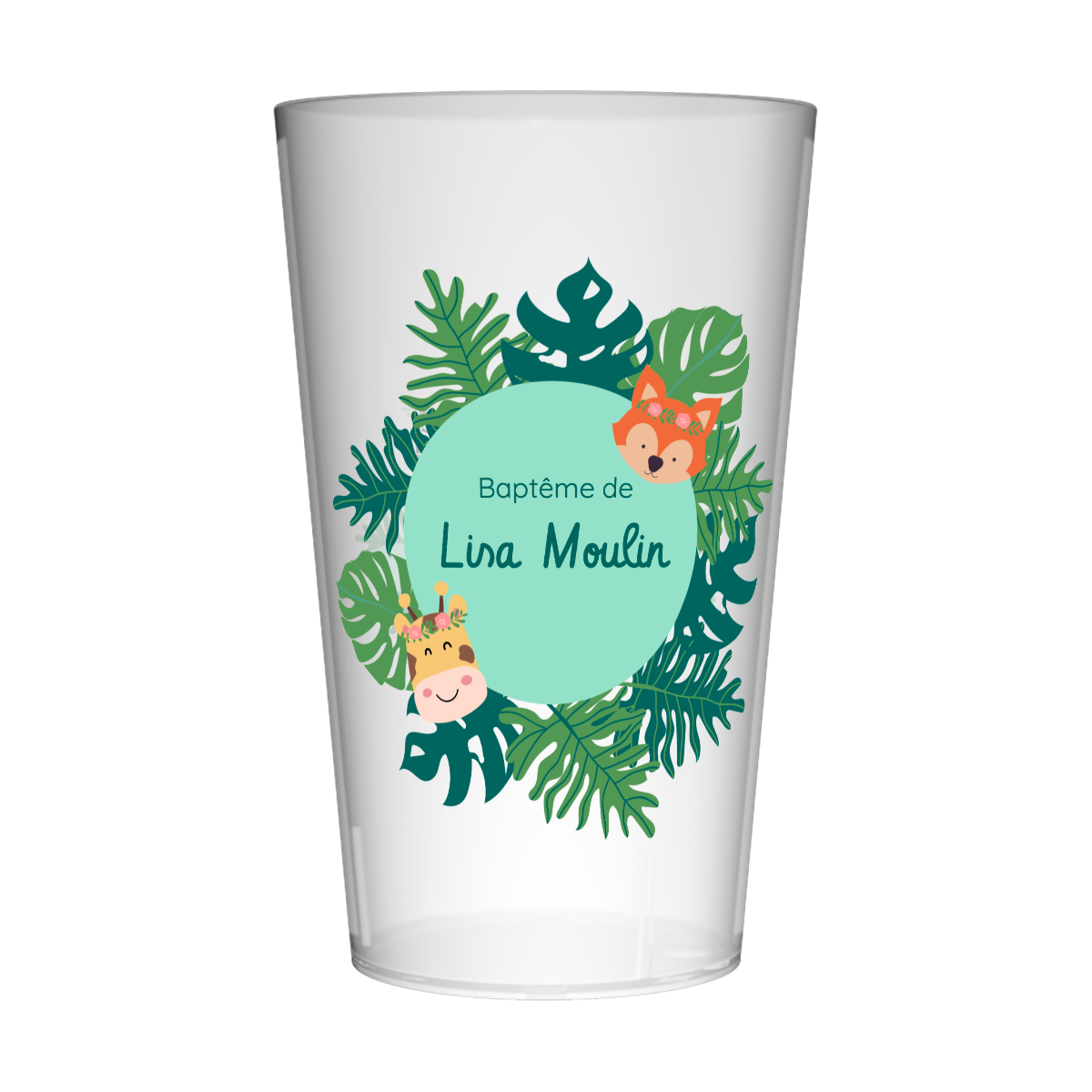 Gobelet personnalisé Baptême Tropical