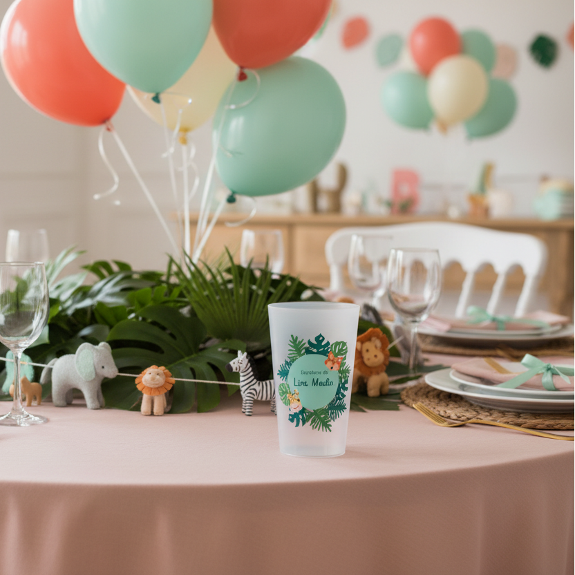 gobelet personnalise bapteme tropical