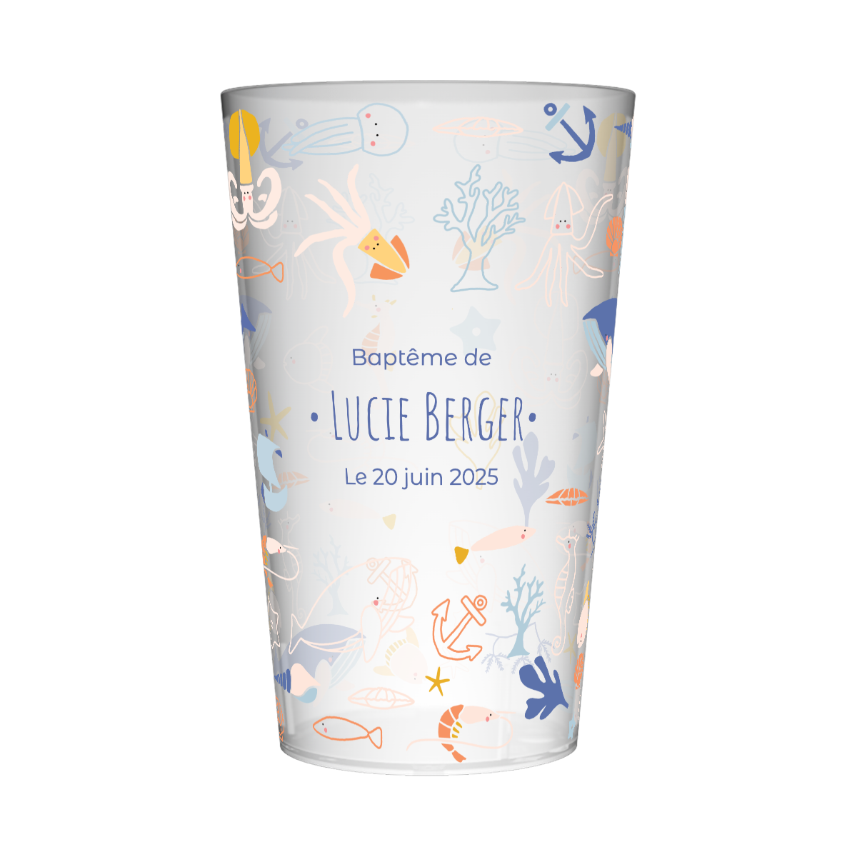 Gobelet personnalisé Baptême Marin