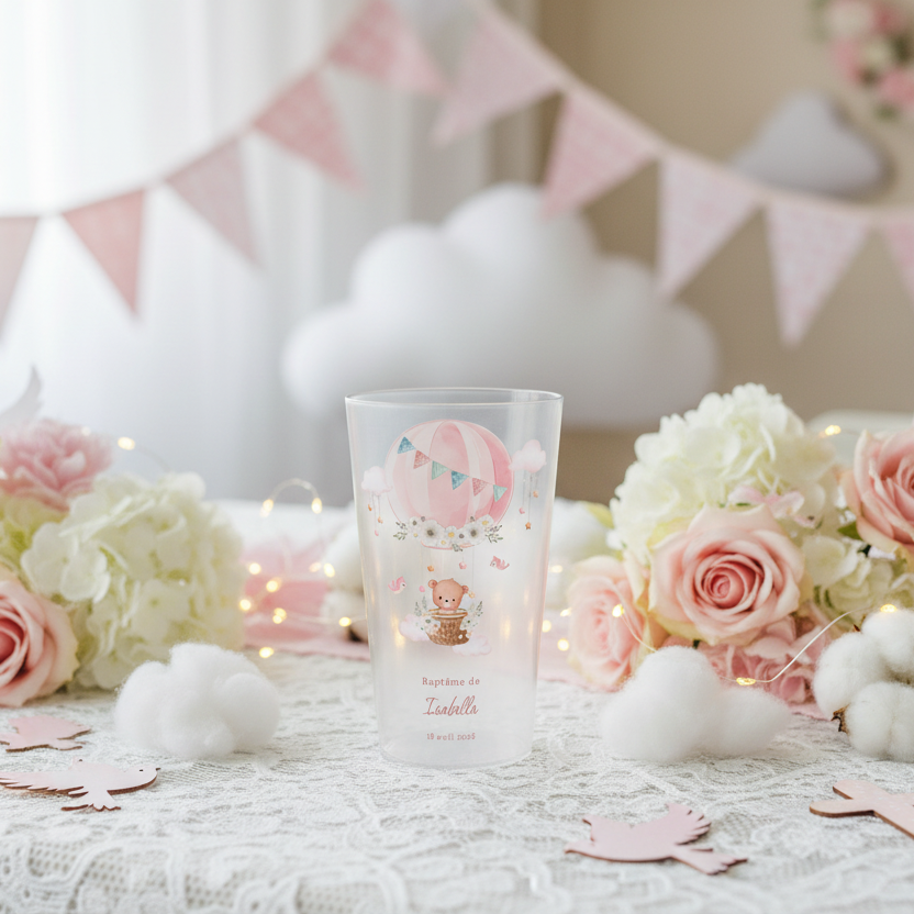 gobelet personnalise bapteme rose