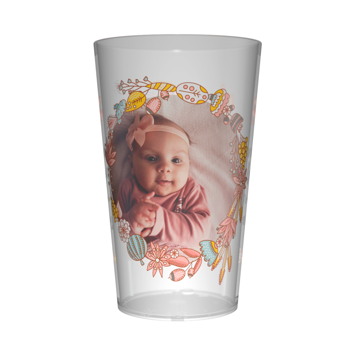 gobelet personnalisé bapteme couronne rose