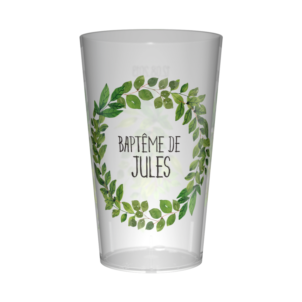gobelet personnalise bapteme feuilles