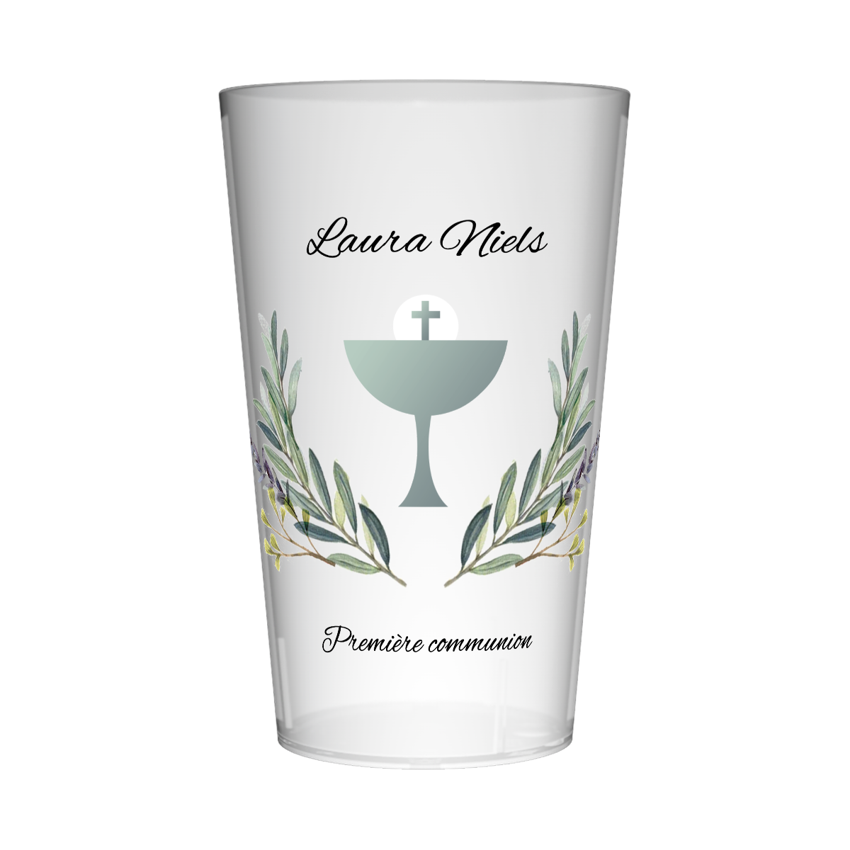 Gobelet personnalisé Communion Feuillage