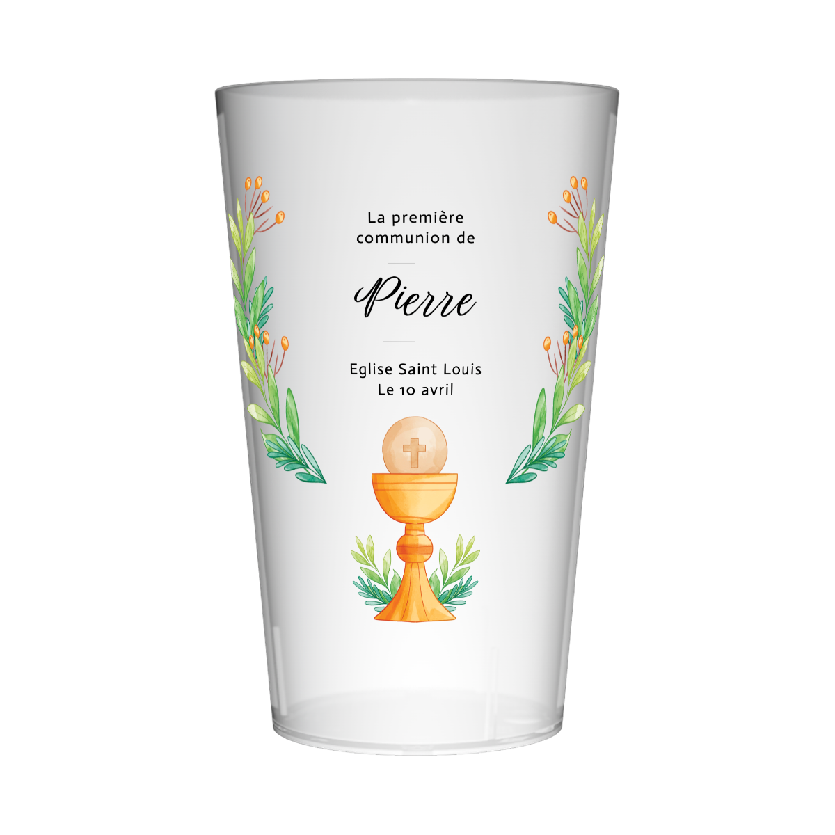 Gobelet personnalisé Communion Florale