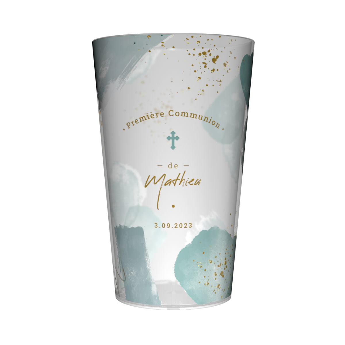Gobelet personnalisé Communion Taches Bleues