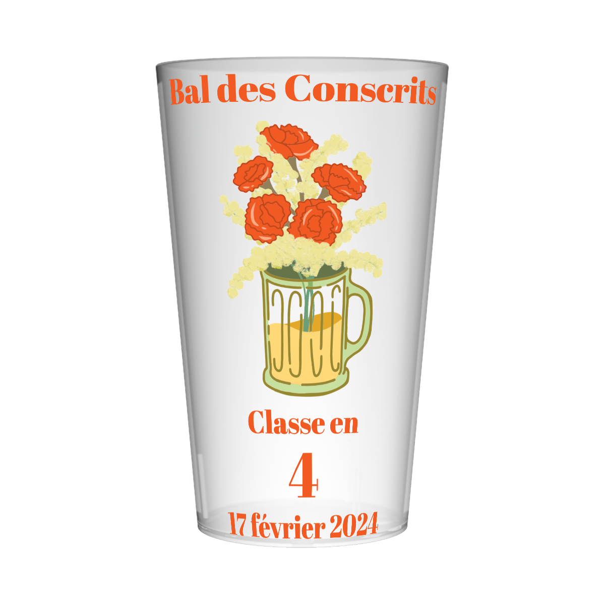 Gobelet personnalisé Conscrit Bières & Fleurs