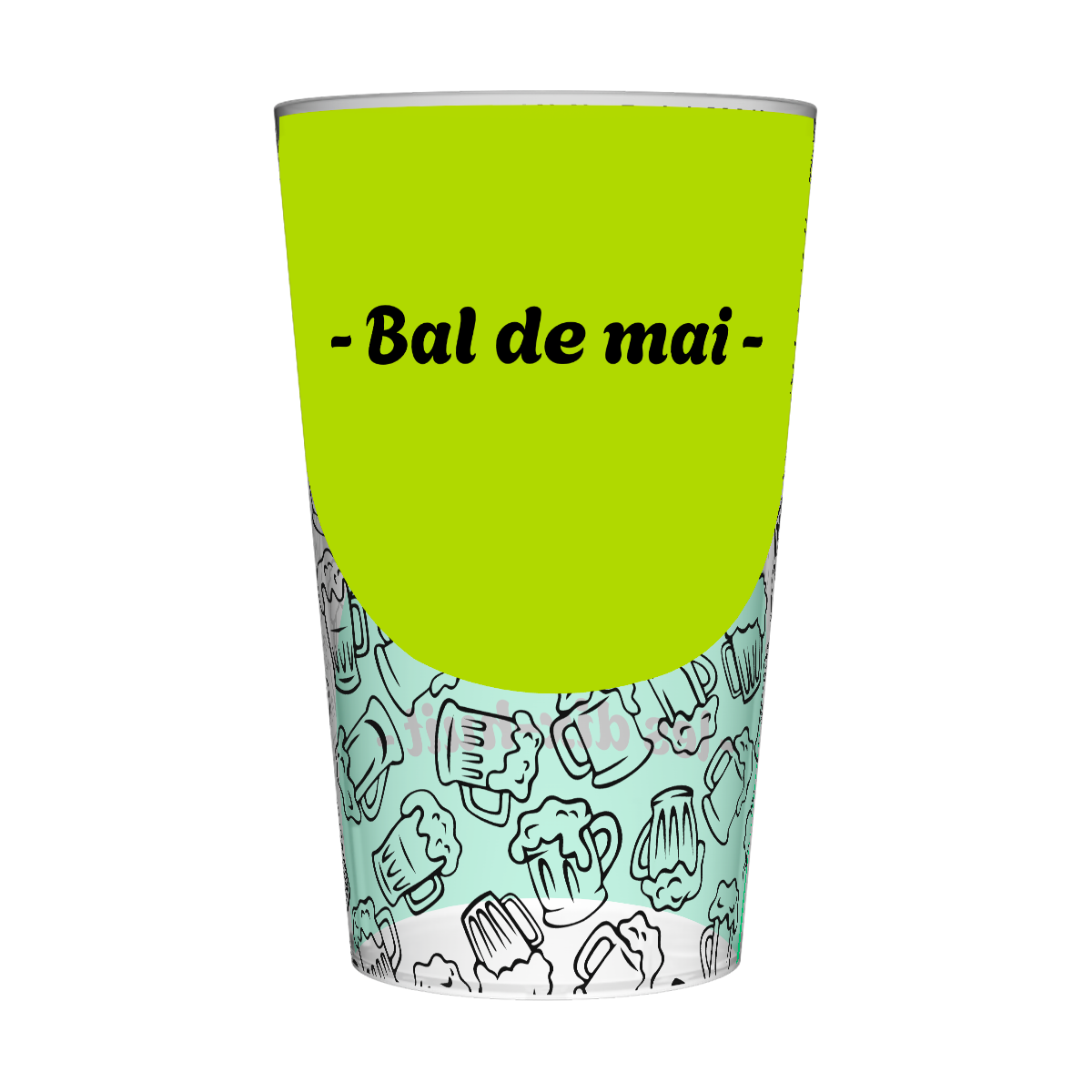 Gobelet personnalisé Conscrit Rond Vert & Bière
