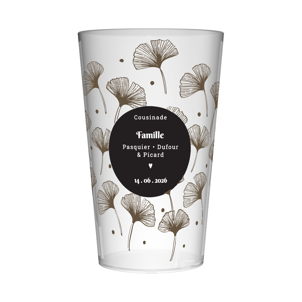 Gobelet personnalisé Cousinade Florale