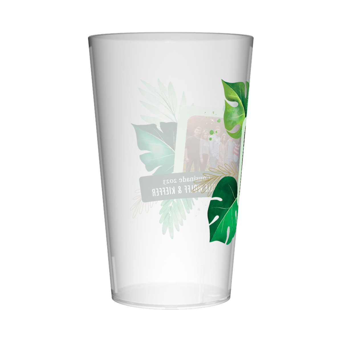 Gobelet personnalisé Cousinade Photo & Philodendron 2