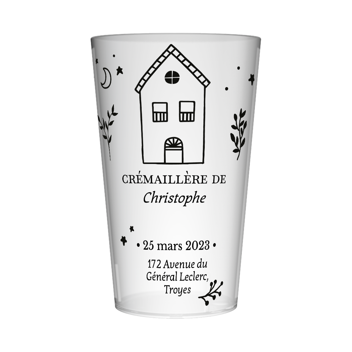 Gobelet personnalisé Crémaillère Maison Dessin