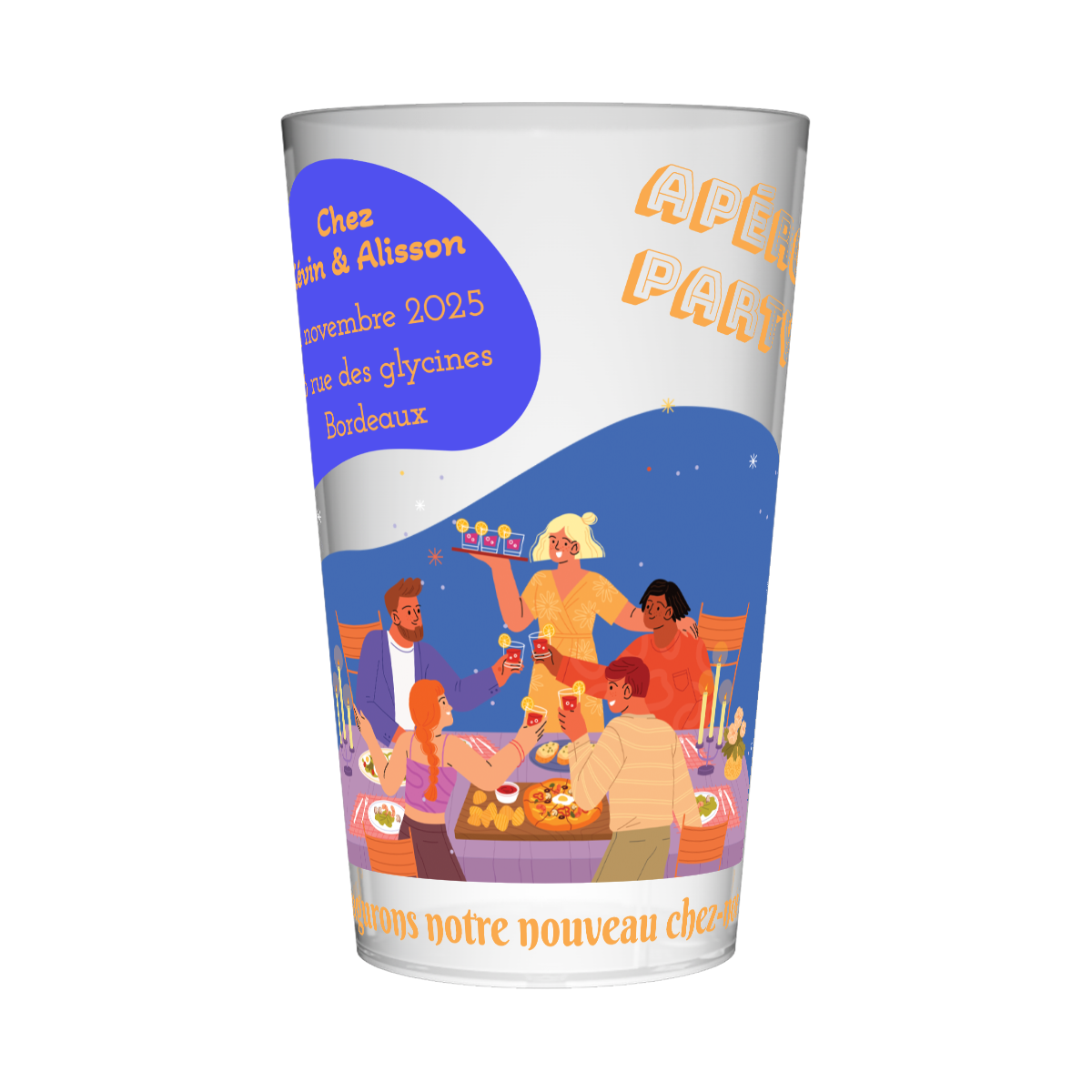 Gobelet personnalisé Crémaillère Apéro Party