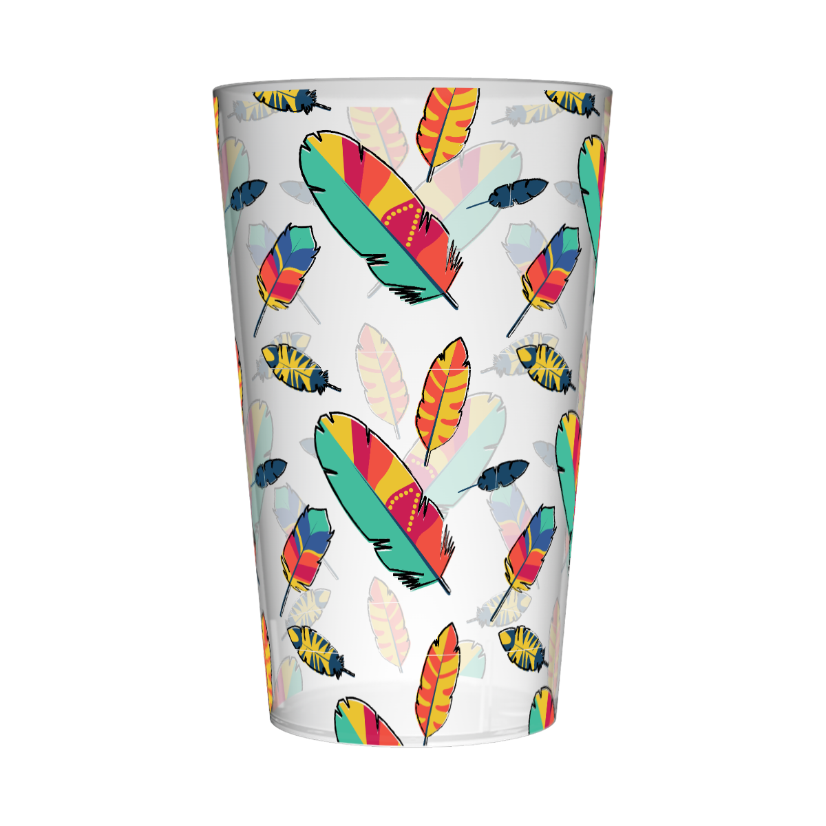 Gobelet personnalisé Déco Plumes Multicolores 2