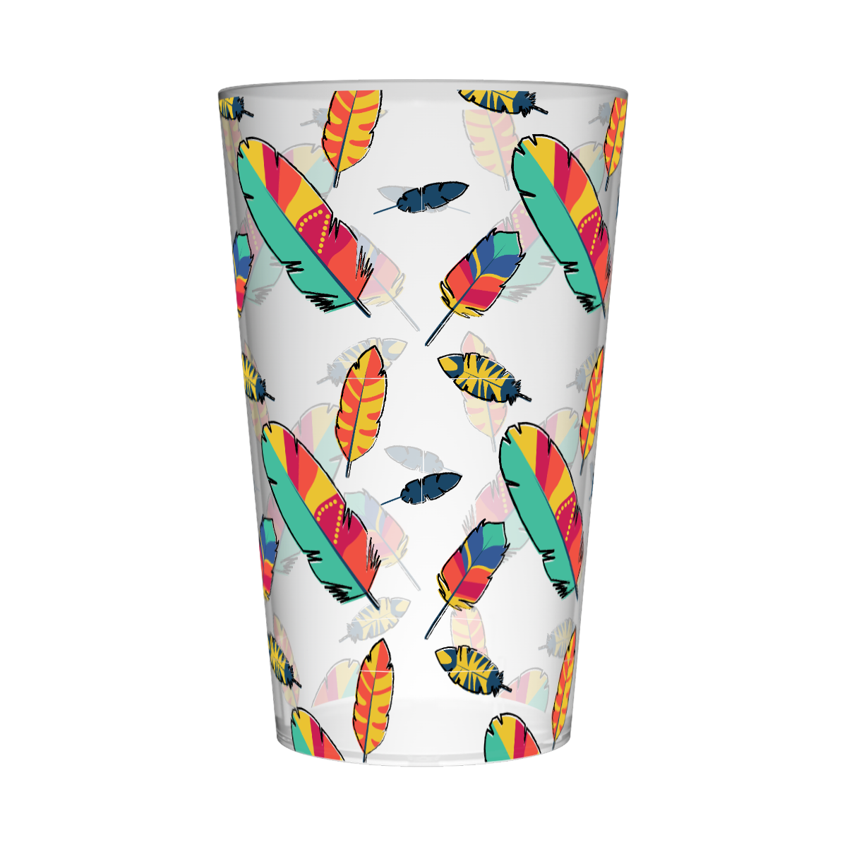 Gobelet personnalisé Déco Plumes Multicolores
