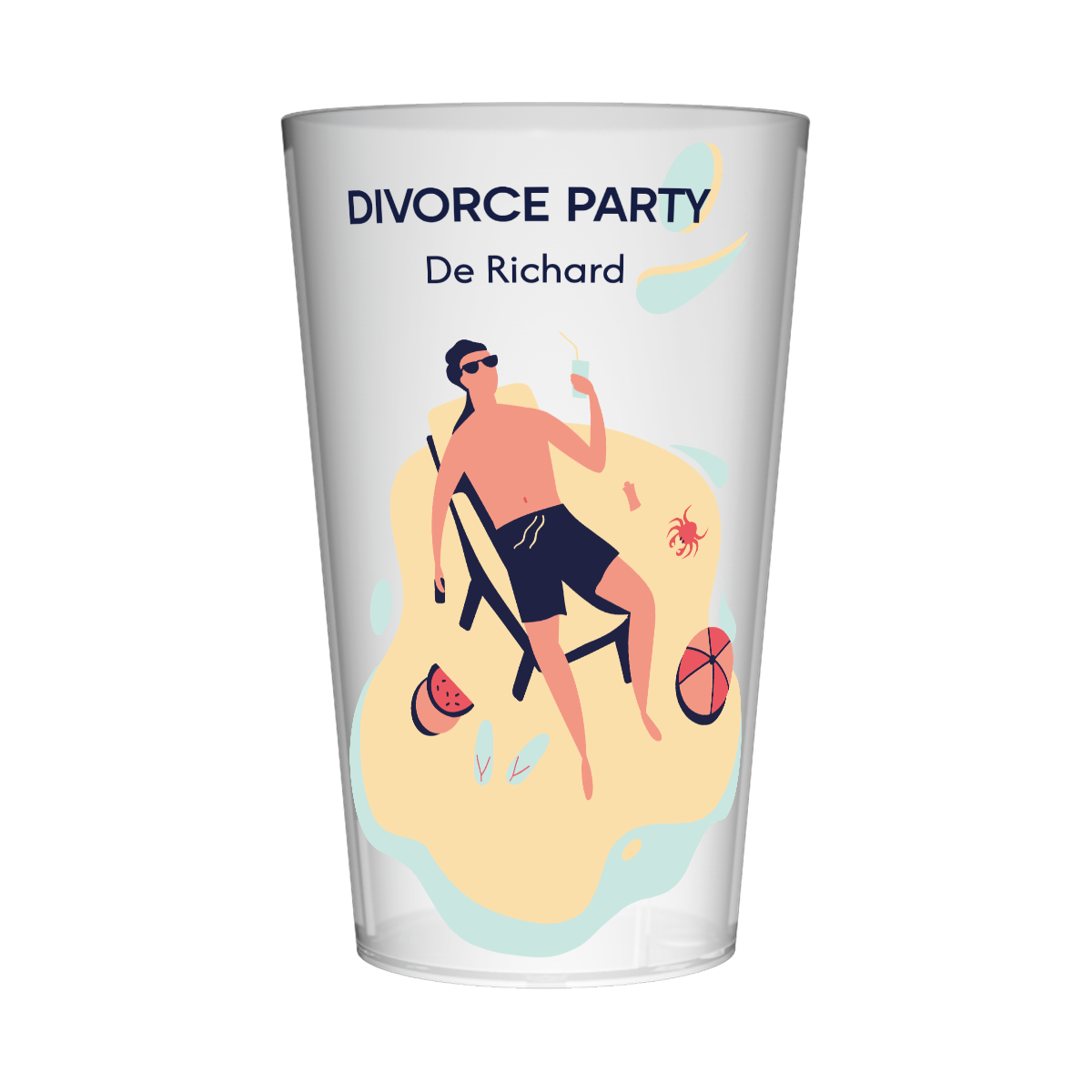 Gobelet personnalisé Divorce Party Plage