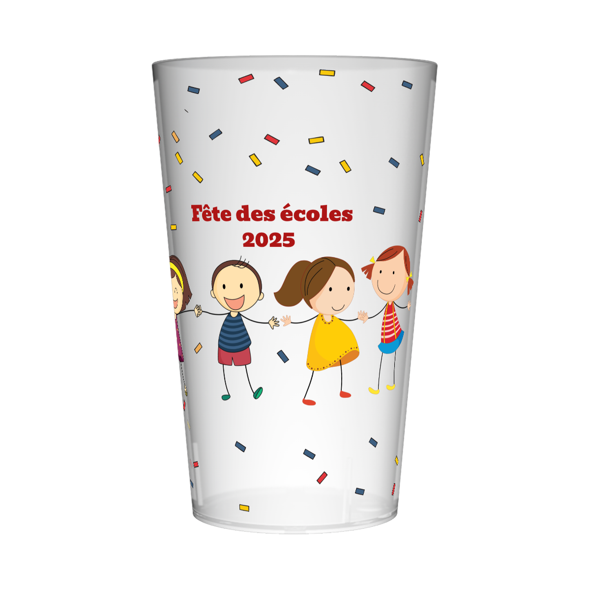 Gobelet personnalisé Fête des écoles Confettis