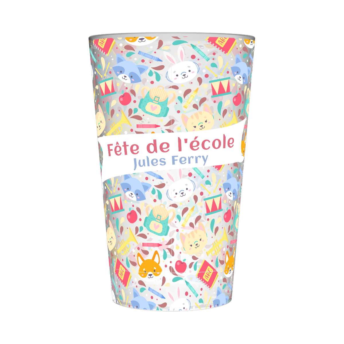 Gobelet personnalisé Fête des écoles Animaux
