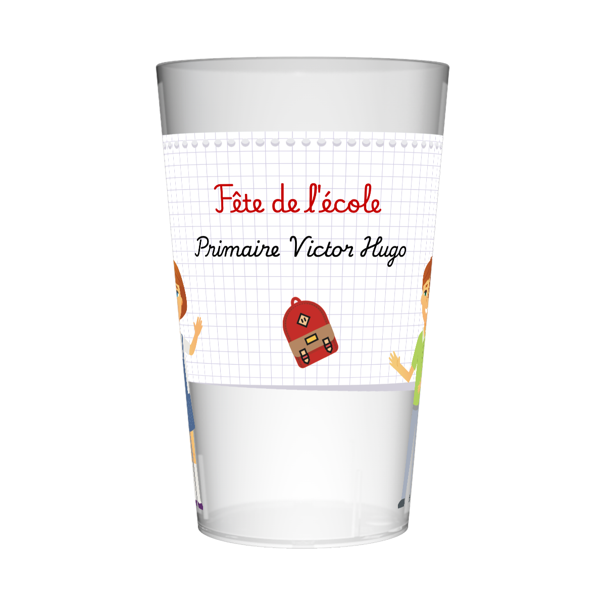 Gobelet personnalisé Fête des écoles Cahier