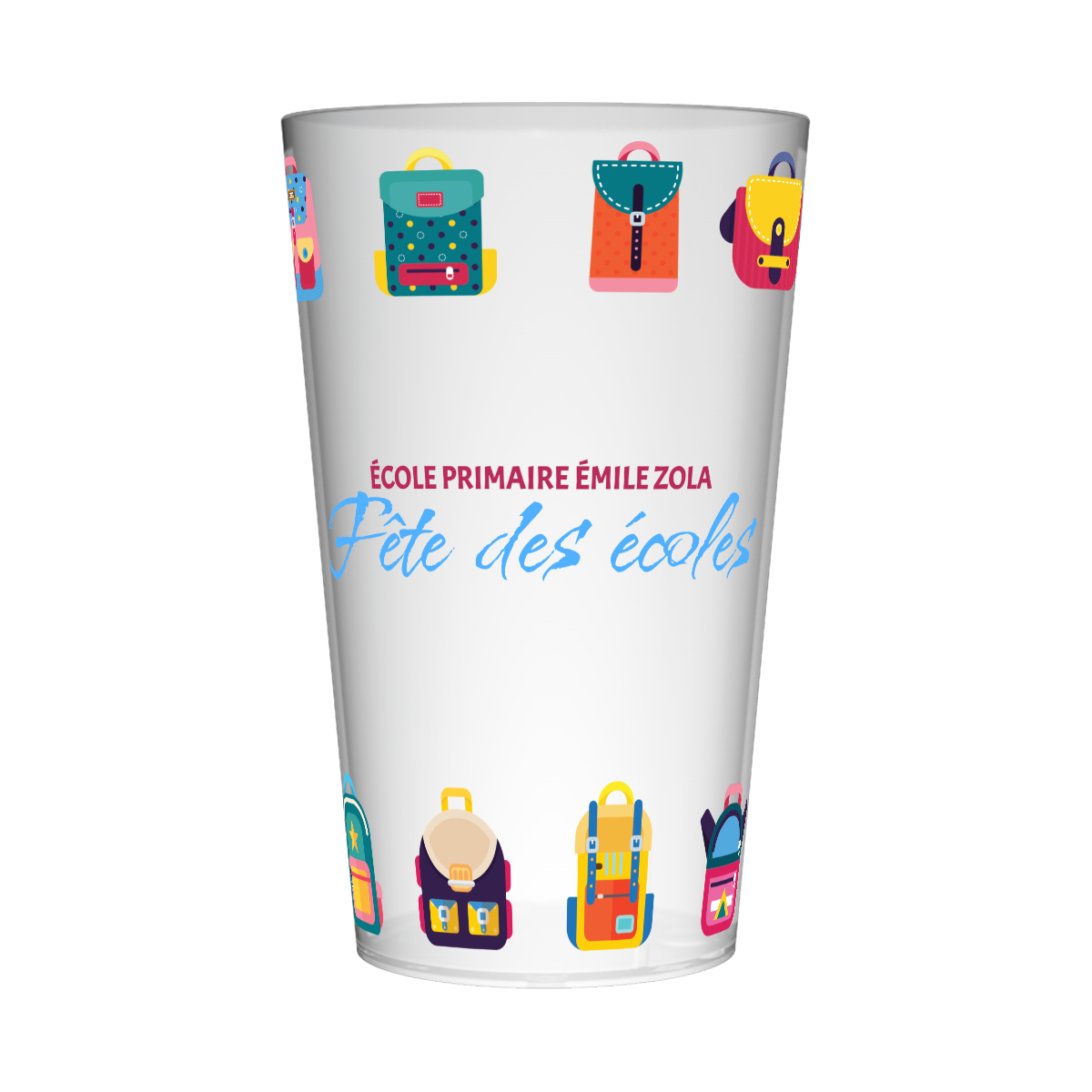 Gobelet personnalisé Fête des écoles Cartable
