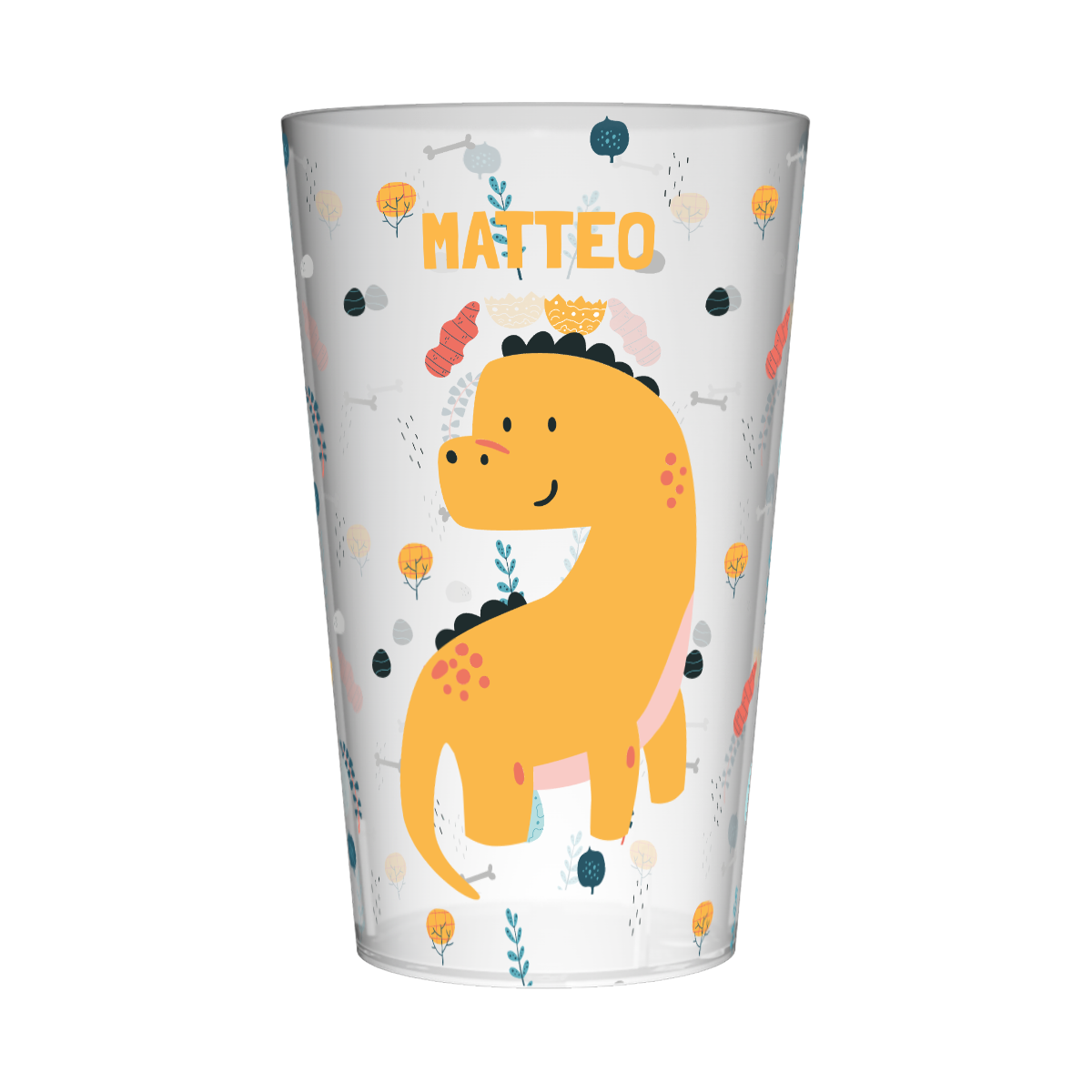 Gobelet personnalisé Enfant Dino Jaune