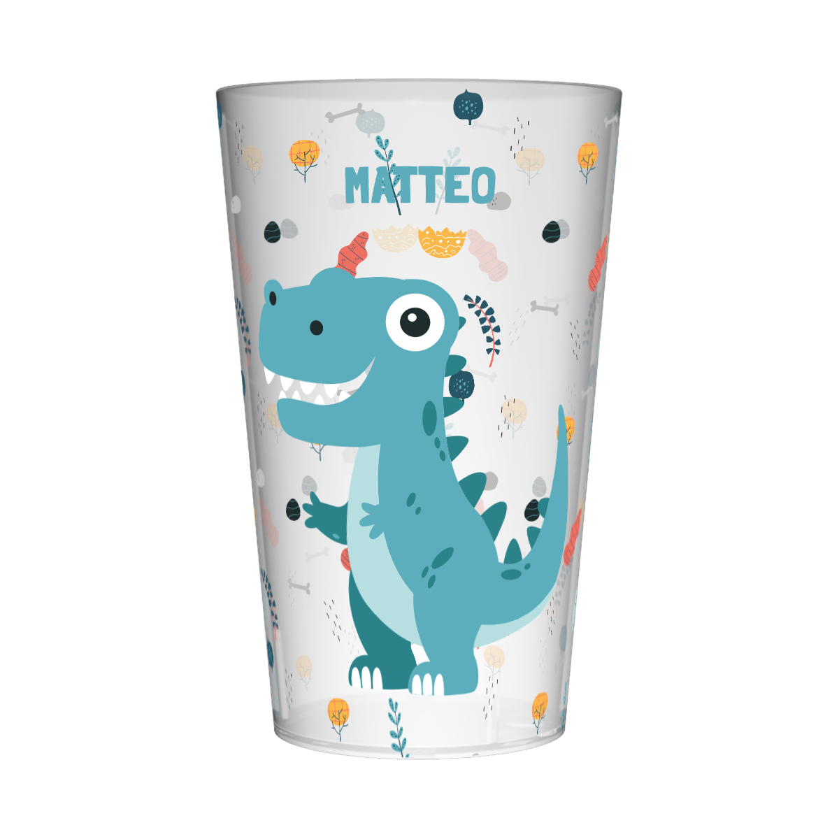 Gobelet personnalisé Enfant Dino Bleu