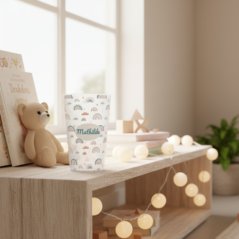 gobelet personnalise enfant arc en ciel
