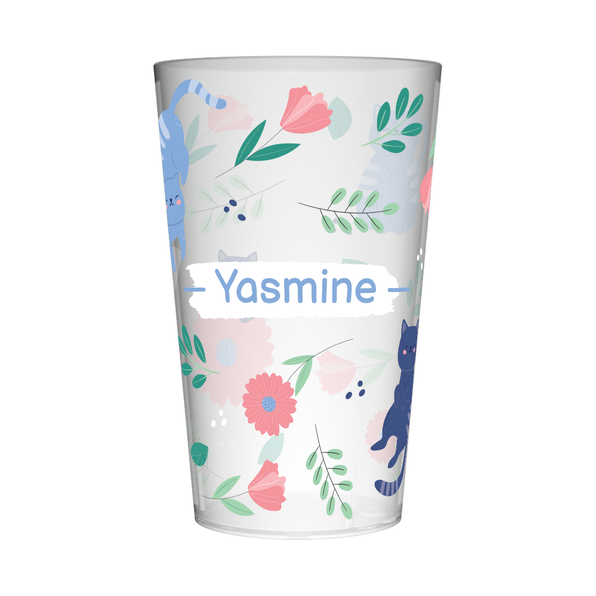 Gobelet personnalisé Enfant Floral & Chat