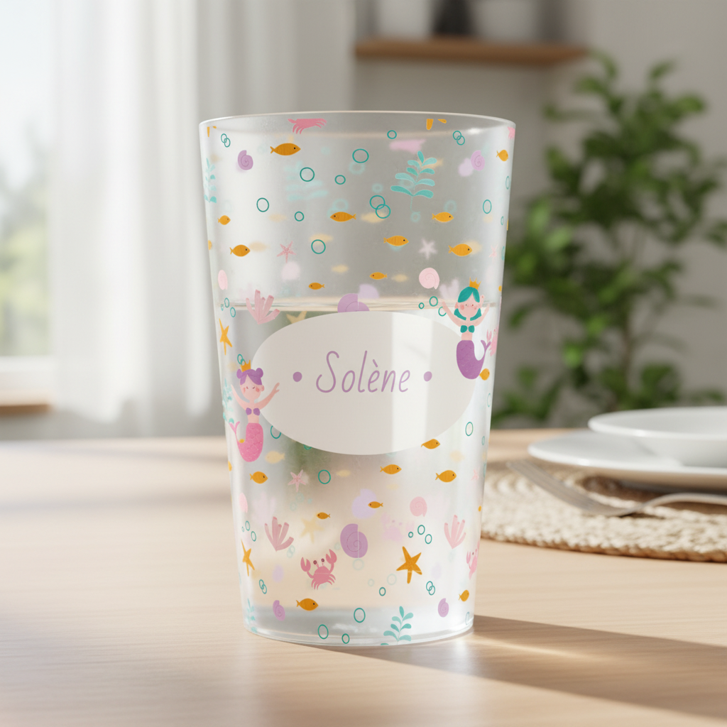 gobelet personnalisé enfant sirene ambiance