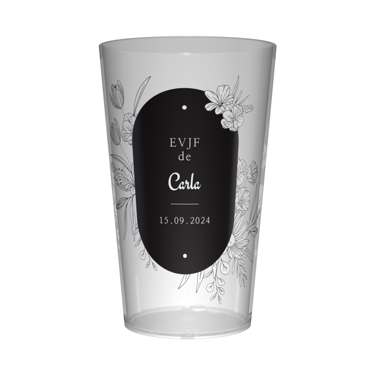 Gobelet personnalisé pour EVJF Noir & Blanc