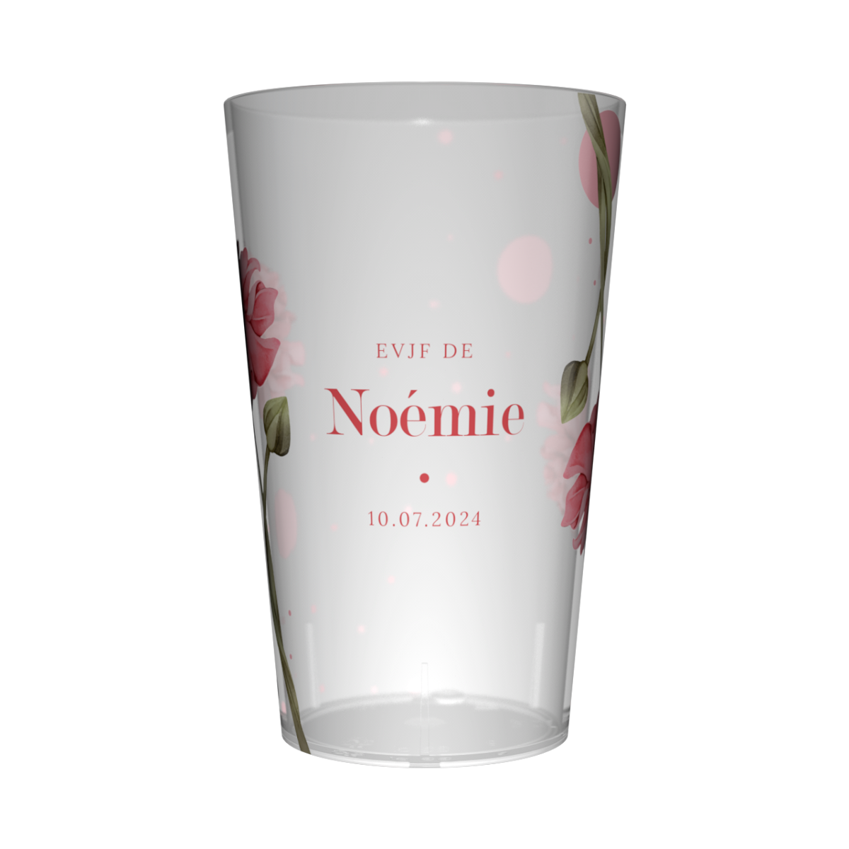 Gobelet personnalisé pour EVJF Oeillets roses