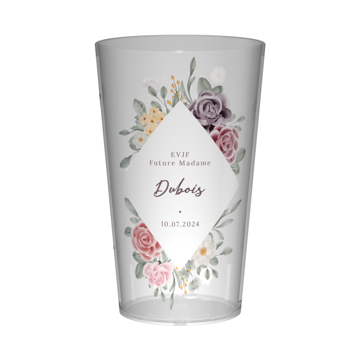 Gobelet personnalisé pour EVJF Losange & Fleurs