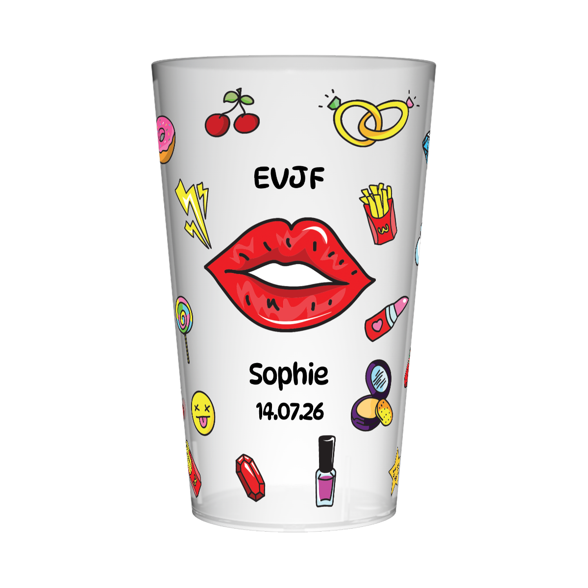 Gobelet personnalisé pour EVJF Emoticônes