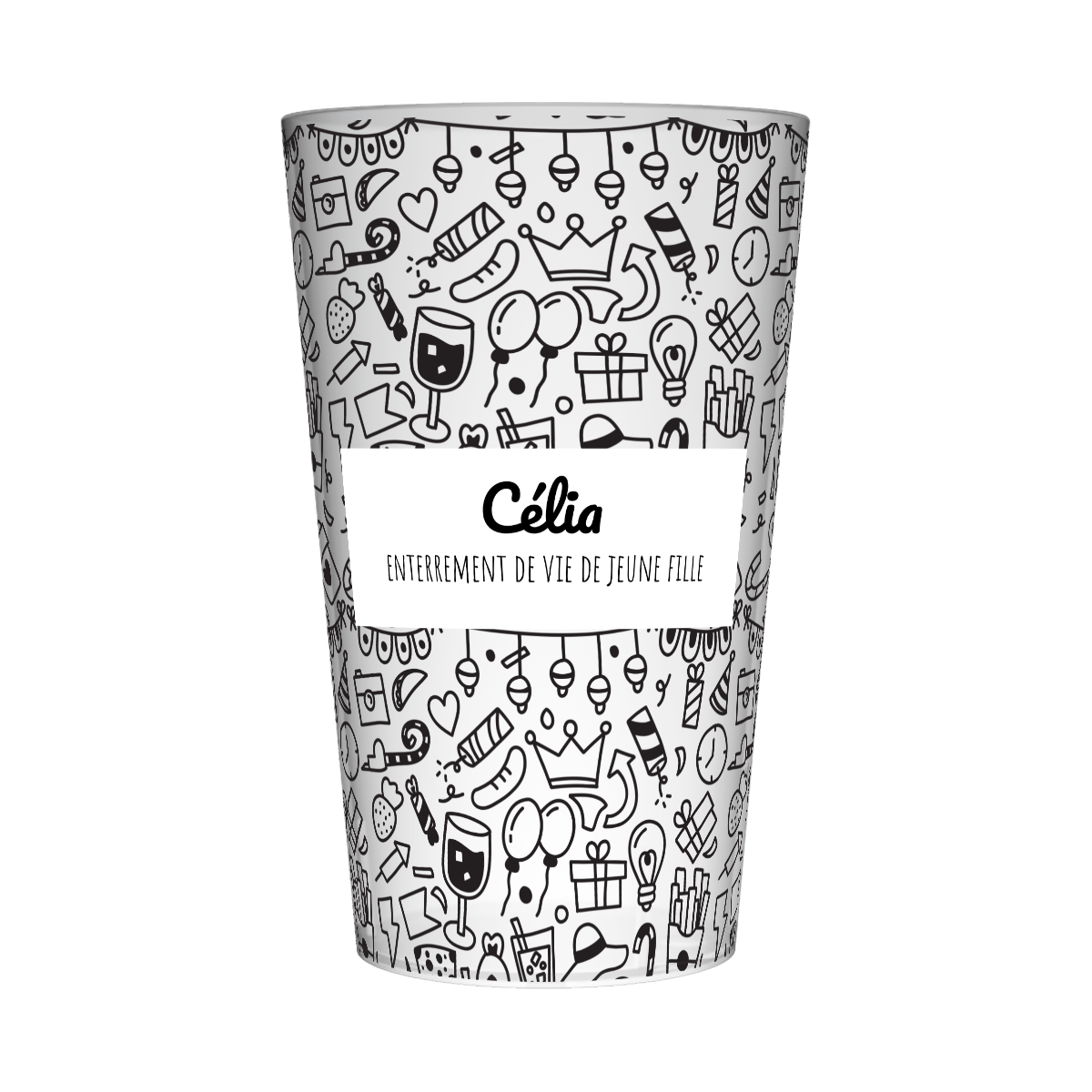 Gobelet personnalisé pour EVJF Dessin