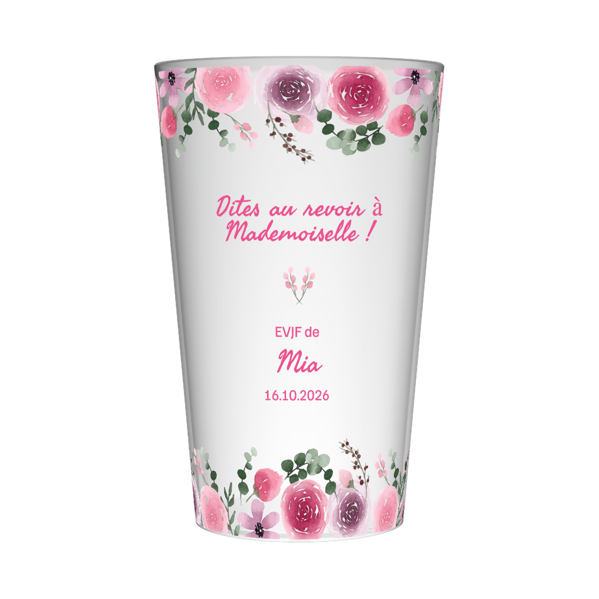 Gobelet personnalisé EVJF Roses