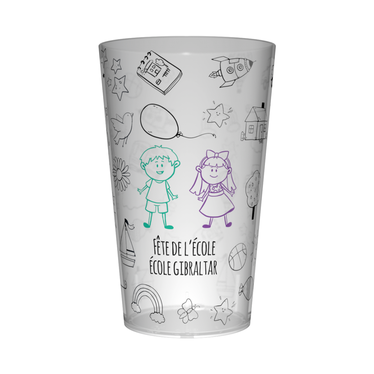Gobelet personnalisé Fête des écoles Dessin