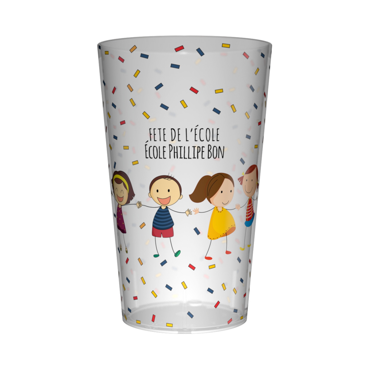Gobelet personnalisé Fête des écoles Confettis
