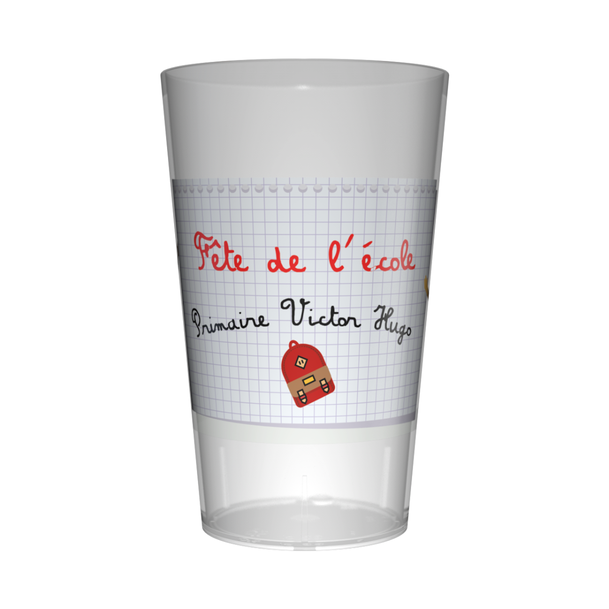 Gobelet personnalisé Fête des écoles Cahier