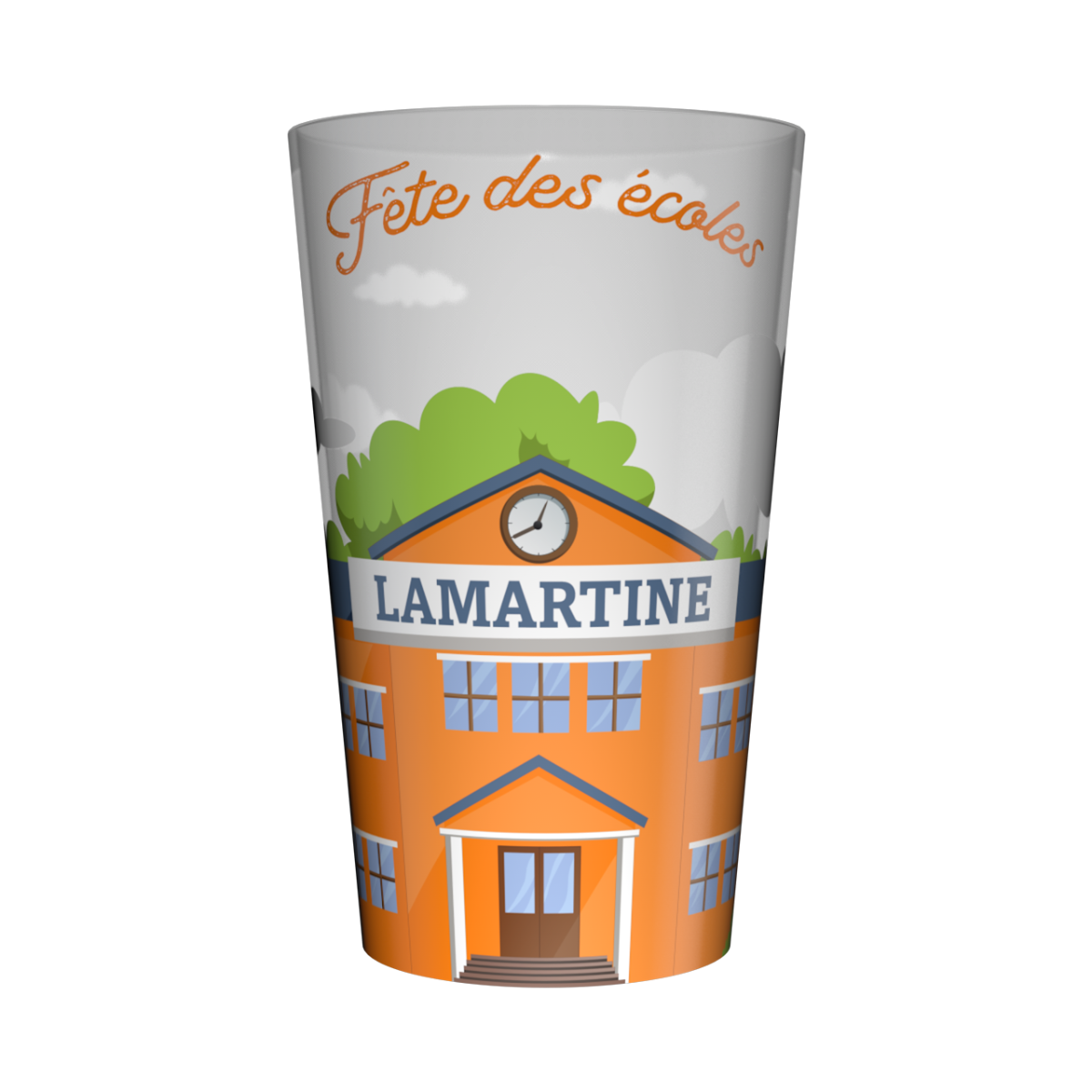 Gobelet personnalisé Fête des écoles Bâtiment