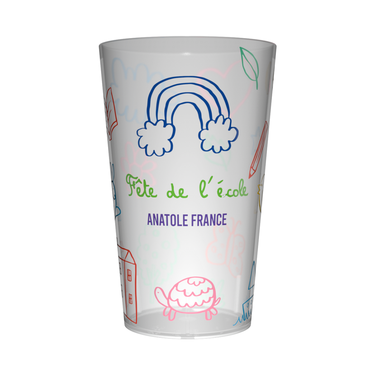 Gobelet personnalisé Fête des écoles Dessin Coloré