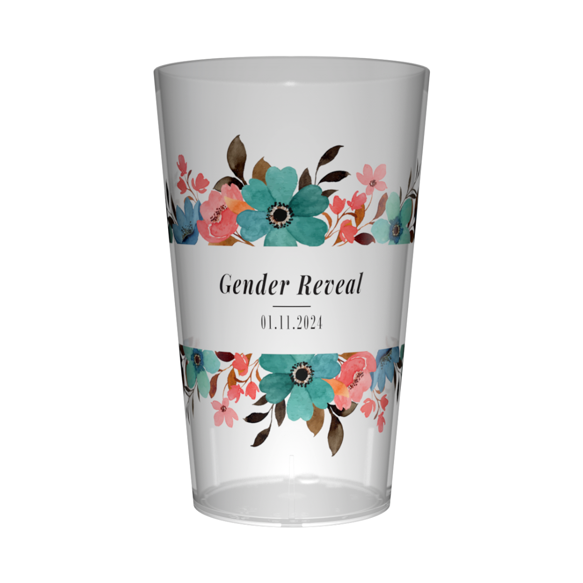 Gobelet personnalisé Gender Reveal Florale