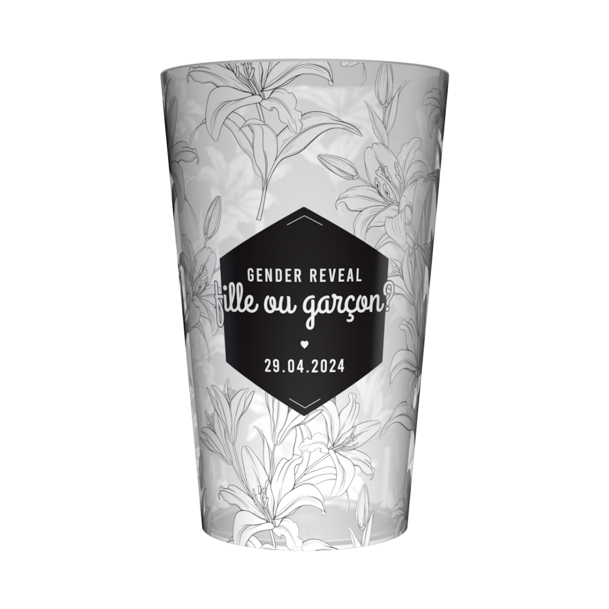 Gobelet personnalisé Gender Reveal Fleurs