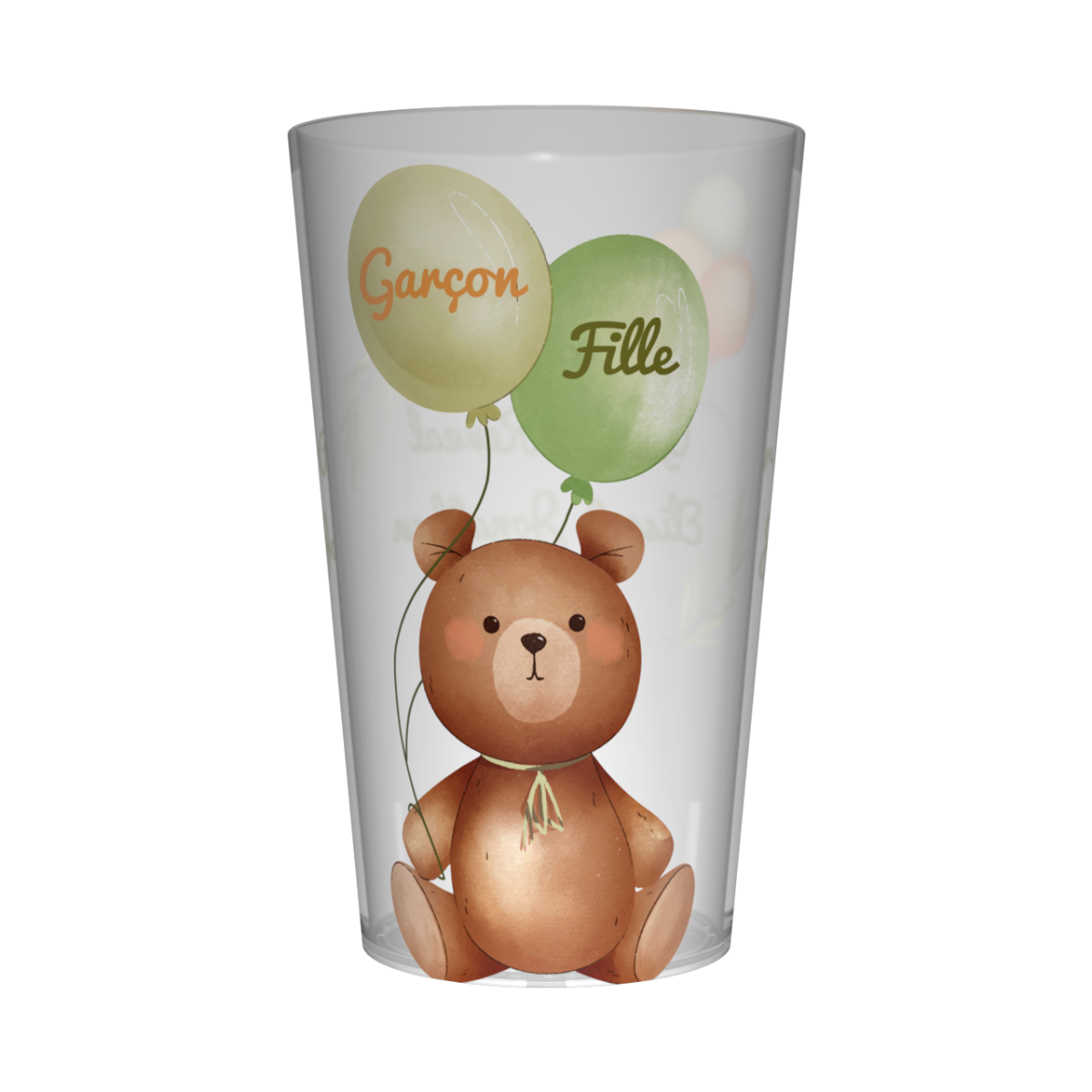 Gobelet personnalisé Gender Reveal Nounours