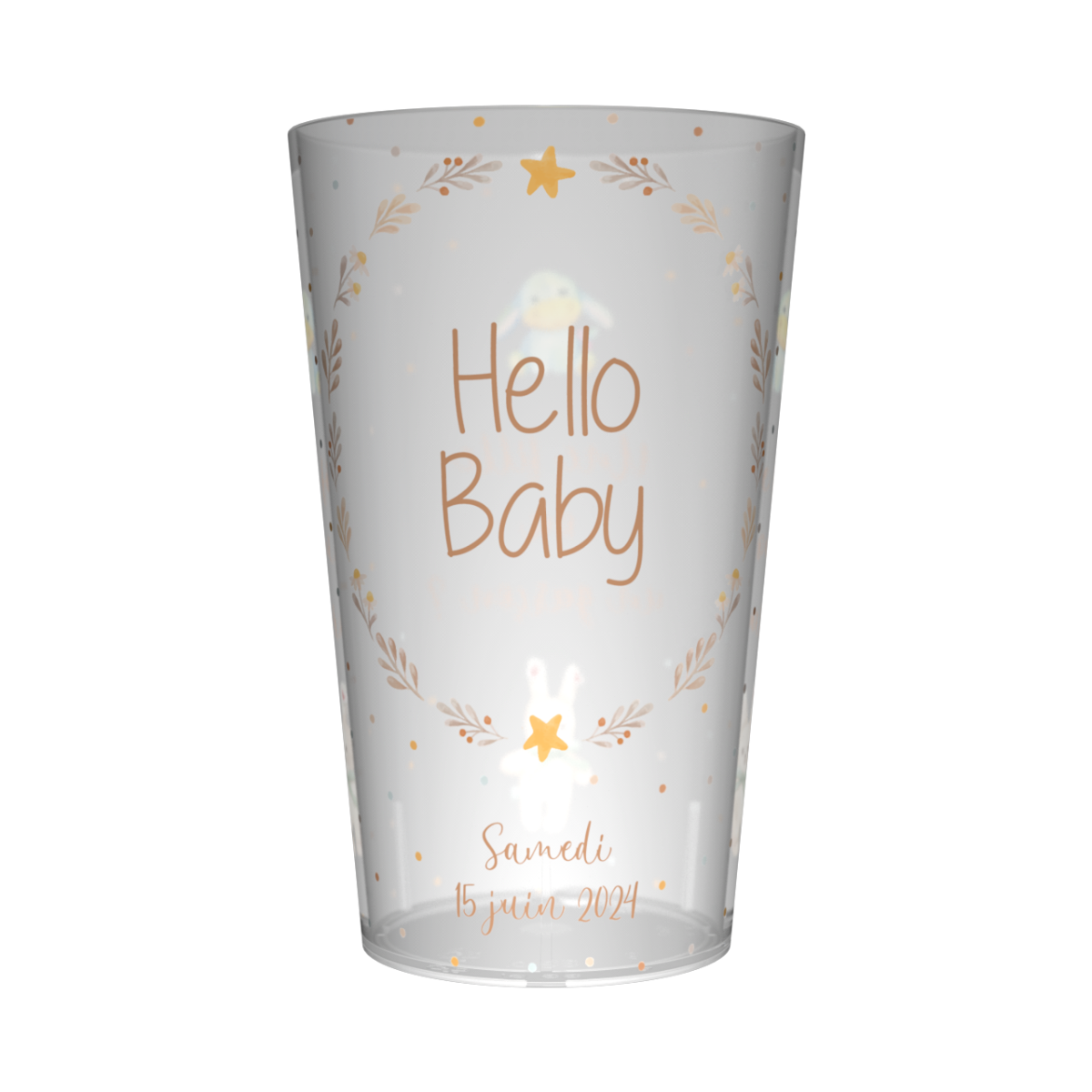 Gobelet personnalisé Gender Reveal Hello Baby