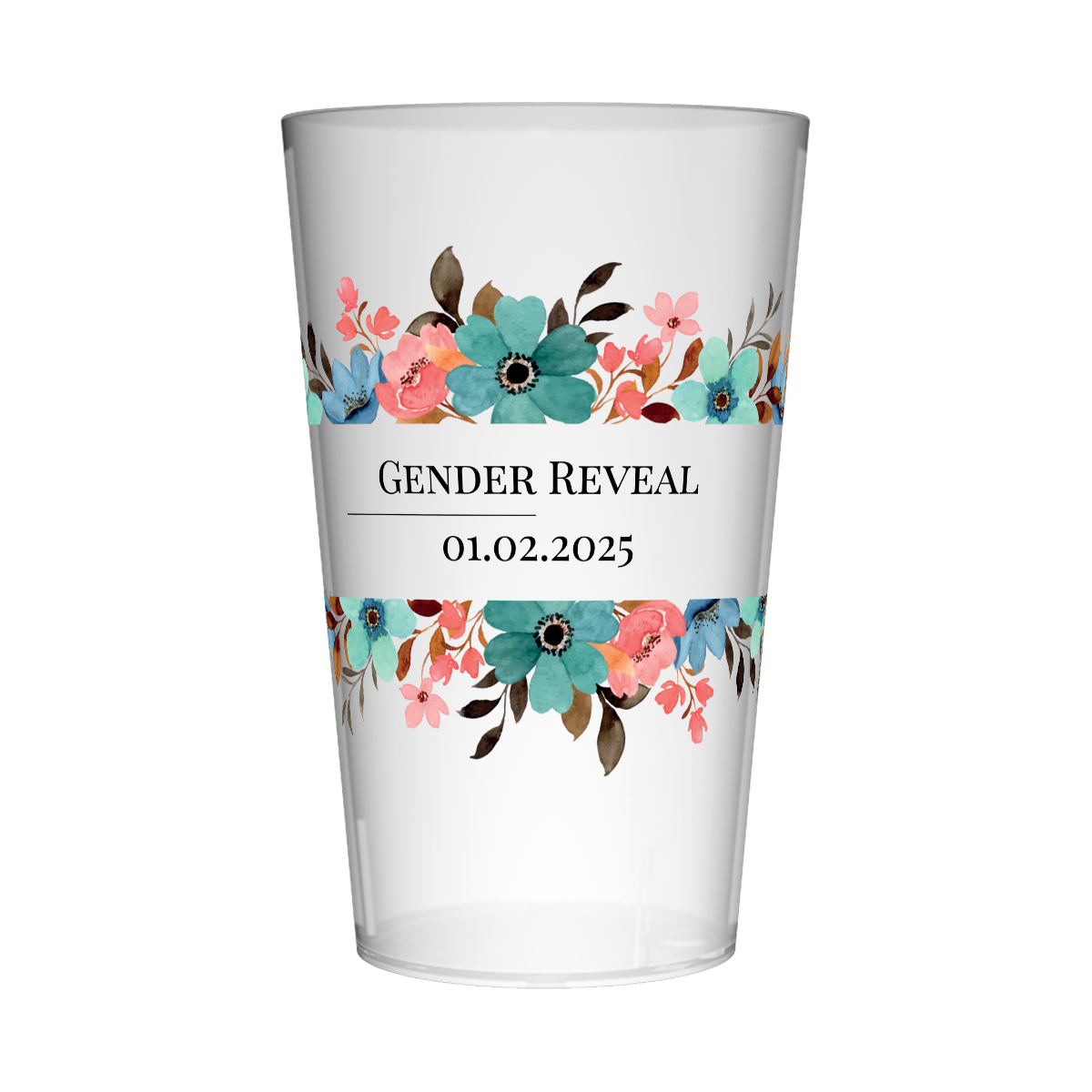 Gobelet personnalisé Gender Reveal Florale