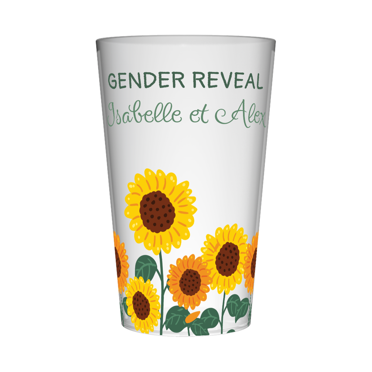 Gobelet personnalisé Gender Reveal Tournesol