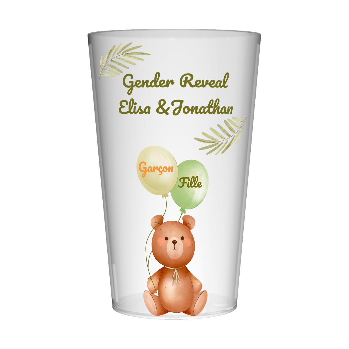 Gobelet personnalisé Gender Reveal Nounours