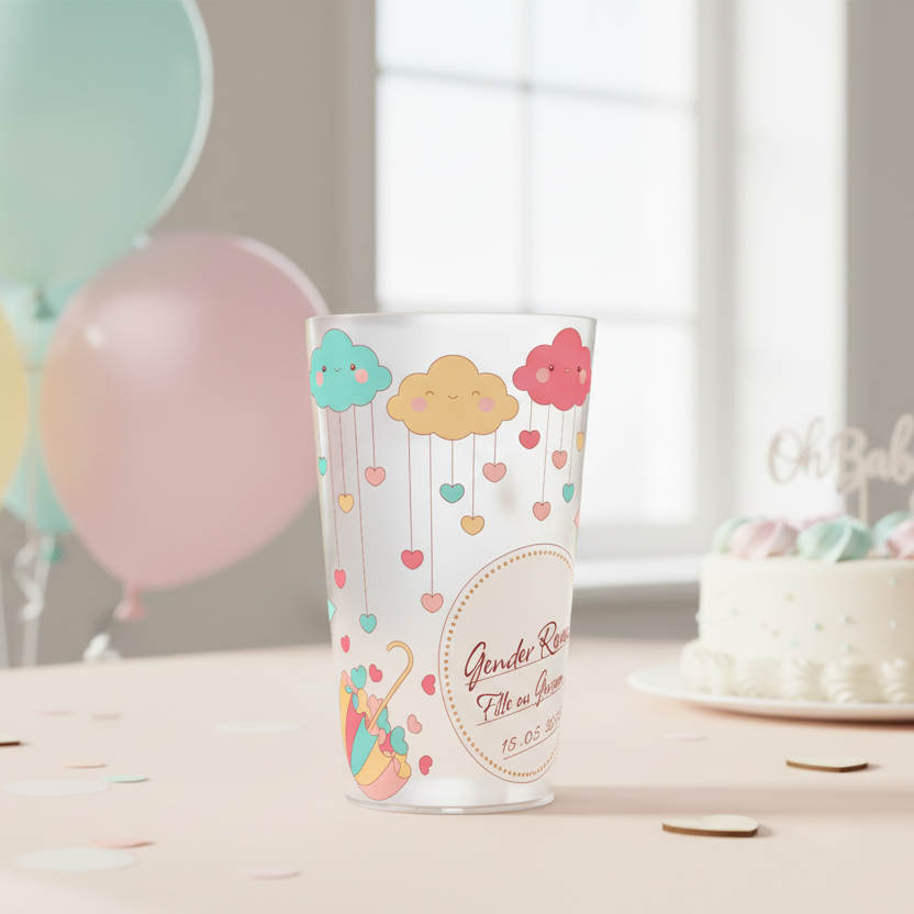 gobelet personnalise gender reveal nuages & etoiles