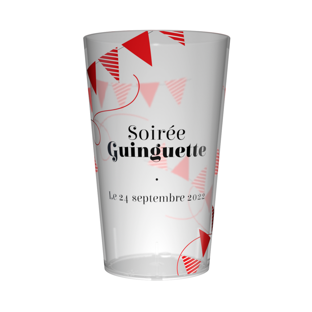 Gobelet personnalisé Guinguette Guirlande Rouge