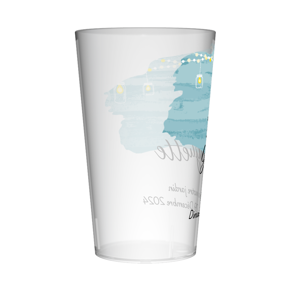 Gobelet personnalisé Guinguette Bleu & Guirlandes 2