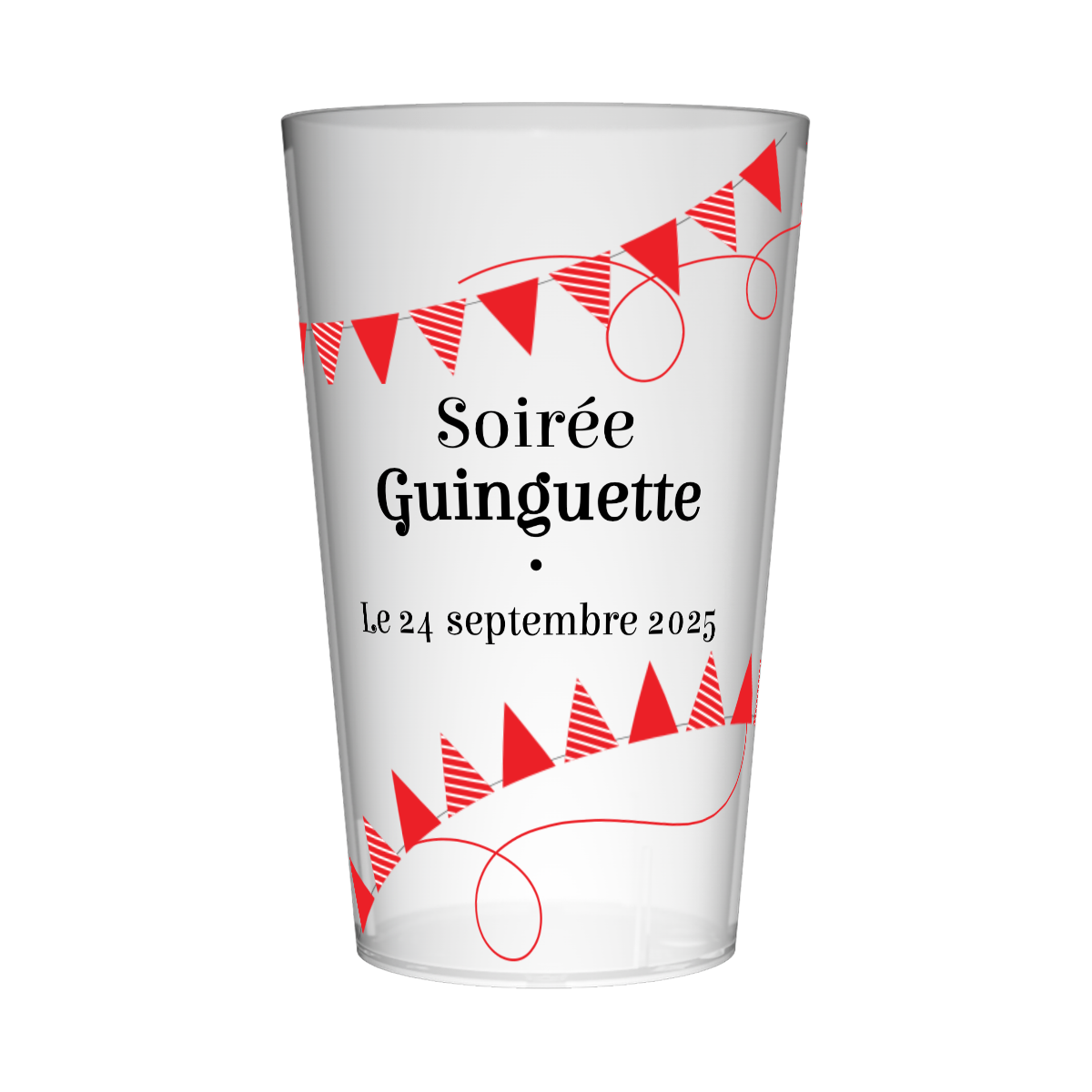 Gobelet personnalisé Guinguette Guirlande Rouge