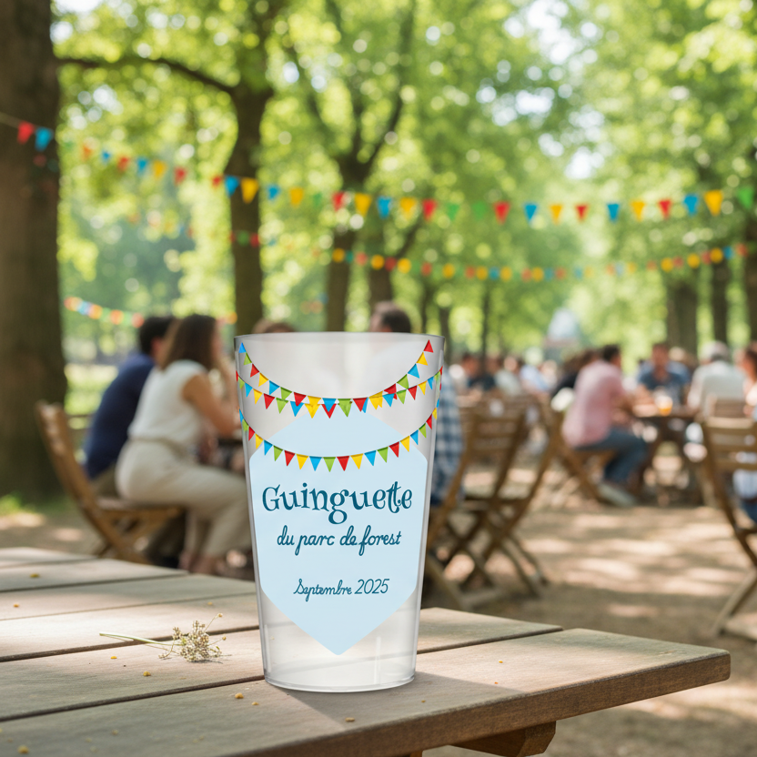 gobelet guinguette multicolore ambiance